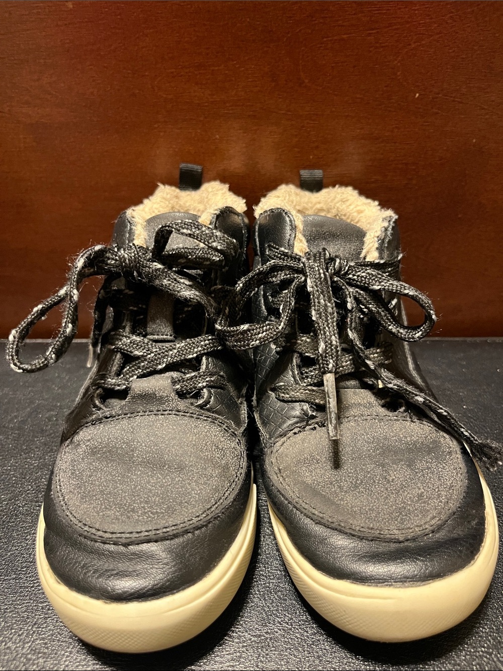 OshKosh B'gosh Black Faux-Fur High-Top Sneakers
